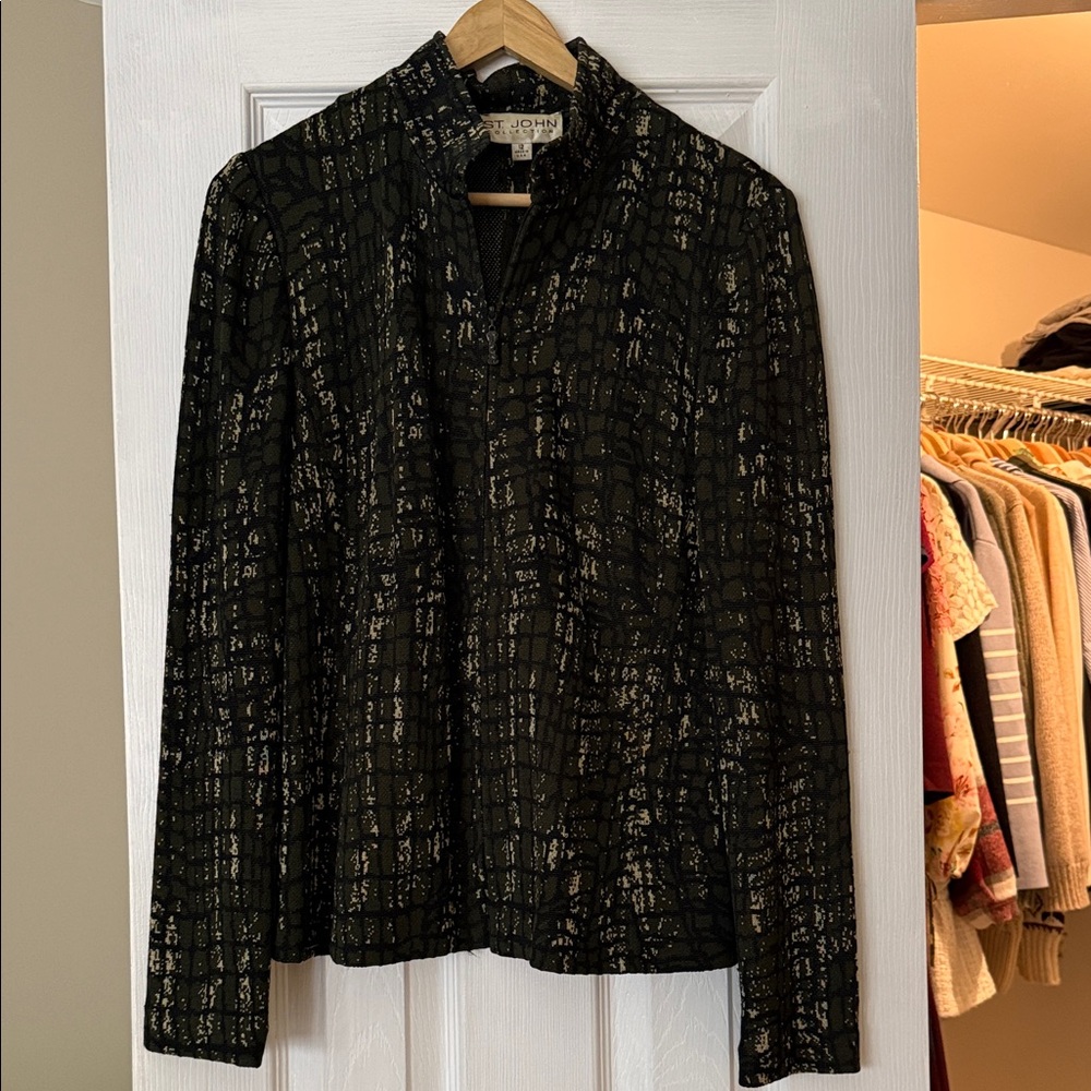 Vintage St John Green Camo Pattern Women's Jacket